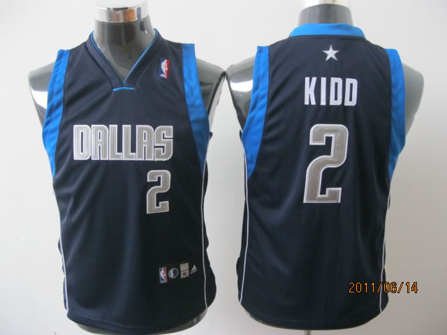 NBA Kids Dallas Mavericks 2 Jason Kidd Authentic Dark Blue Youth Jersey